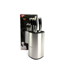 Набор ножей Haus Roland HR628-1, 6 предметов в стальной подставке. Серебристый (HR628-1) Набор ножей Haus Roland HR628-1, 6 предметов в стальной подставке. Серебристый (HR628-1)