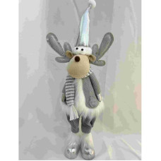 Новорічна декоративна іграшка "Олень", срібна, DY753