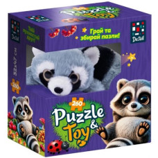 Пазлы с мягкой игрушкой "De.tail. Енотик" 260 деталей