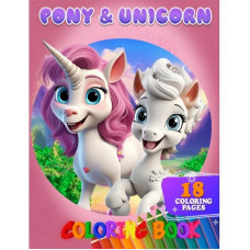 Раскраска для детей Pony&Unicorn А05122401 формат А4 Раскраска для детей Pony&Unicorn А05122401 формат А4