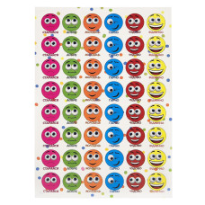 Оценивающая наклейка Смайлики KT23082502, 1 лист, 48 наклеек Оценивающая наклейка Смайлики KT23082502, 1 лист, 48 наклеек