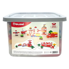 Детский блочный конструктор 013999/04 в пластиковом боксе, 303 детали