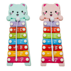 Ксилофон 25,5см, 7 тонів, паличка, 2 види (по 2 кольори), в кульку, 668-58-60 Ксилофон 25,5см, 7 тонів, паличка, 2 види (по 2 кольори), в кульку, 668-58-60