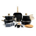 Набор посуды Caannasweis YMX-19-2 (19 предметов) из литого алюминия. Черный (YMX-19-2)