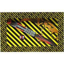 BOX Сувенирный SO-2 "Бабочка BLACK WIDOW & Керамбит GOLD"