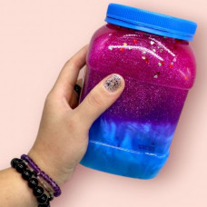 Слайм-антистресс "Lovin: Big slime", 1150 мл, голубой+малиновый