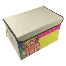Ящик/пуфик для игрушек MR 0625 38-24-24 см (Девушка в наушниках)