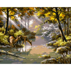 Картина по номерам "Лань у водоема" 40x50 см