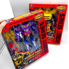 Трансформер, конечности вращающиеся, оружие, пластиковые колеса, в коробке (ЖЕЛТЫЙ)