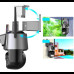 Уличная охранная WIFI камера видеонаблюдения Dual Lens Поворотная камера с сиреной P11