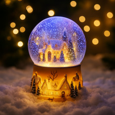 Новогодний Светильник «Домик в Шаре» 15 см с Вращением и Снегопадом (LED, на Батарейках) Новогодний Светильник «Домик в Шаре» 15 см с Вращением и Снегопадом (LED, на Батарейках)