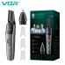 Аккумуляторный триммер для носа и ушей + 2 насадки, VGR V-603 / Машинка для стрижки волос в носу