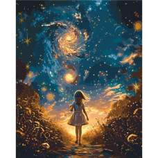 Картина по номерам "Лунный свет. Космос" 40x50 см