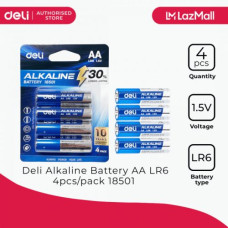 Батарейка Deli 18501 (LR6) AA 4шт/уп блiст