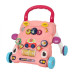 Ходунки-каталка с игровым центром (РОЗОВЫЙ), ОЗВУЧКА УКРАИНСКИМ ЯЗЫКОМ, сортер, шестерни, свет, песни, сказки, на батарейках, в коробке