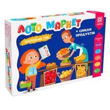 Настольная игра Лото маркет+списки продуктов 128241, 6 карточек-планшеток Настольная игра Лото маркет+списки продуктов 128241, 6 карточек-планшеток