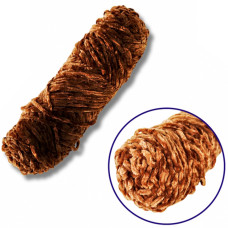 Пряжа плюшевая синель PP106, 100 грамм, 100% полиэстер, темная карамель