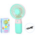 Вентилятор ручной портативный MK 5609(Turquoise) с подставкой, 15,5 см, USB