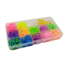 Набор резинок в коробке PR536, 600 шт для плетения браслетов Набор резинок в коробке PR536, 600 шт для плетения браслетов