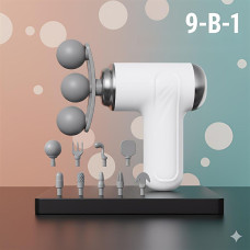 Портативный перкуссионный массажер LM-130 для глубокого массажа с 9 насадками Портативный перкуссионный массажер LM-130 для глубокого массажа с 9 насадками