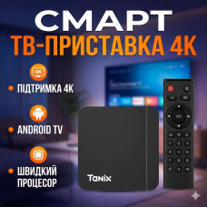 Smart TV приставка Tanix TX3 Mini / Android TV / 2GB + 16GB / 4-ядерный Amlogic / Wi-Fi / 4K поддержка