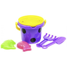 Песочный набор "Горошек", 6 элем. (фиолетовый)