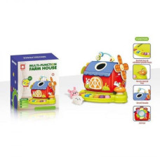 Развивающий дом текстильные животные, пискавки, пальчиковые игры, шелестящие элементы, пианино, режимы игры, ноты, звуки животных, игра на с