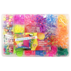 Набор резинок для плетения 035-63 в пластиковом боксе, с бусами