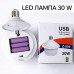 Лампочка аккумуляторная LED 30W E27 с USB в патрон на 3 акумулятора 18650 LED Z-989