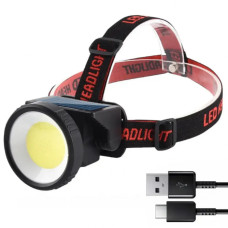 Налобный аккумуляторный фонарь с солнечной панелью WH 9958B есть красный свет Налобный аккумуляторный фонарь с солнечной панелью WH 9958B есть красный свет