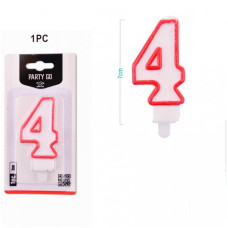 Свічка для торта "Цифра 4", EB0056