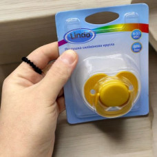 Пустушка силіконова, кругла (сіра)