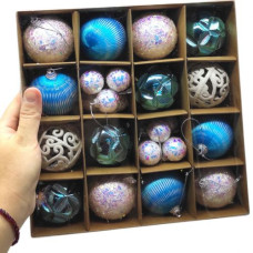 Новогодние украшения, 28 штук, шарики, D = 2,5 см и 5 см, в коробке