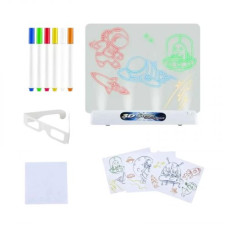 Доска для рисования подсветки, 7 трафаретов, 4 маркера, 3D очки, в коробке