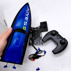 Катер на радіокеруванні 31 см, підсвічування, підставка, акумулятор 3.7 V, пульт керування 2.4 GHz, в коробці (СИНІЙ)