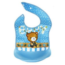 Детский слюнявчик Трактор MGZ-0602(Blue Bear) со съемным карманом