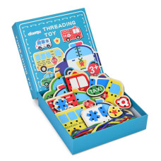 Детская деревянная игрушка-шнуровка Детская деревянная игрушка-шнуровка