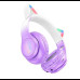 Наушники Hoco W42 Cat Ear Bluetooth с кошачьими ушками и LED подсветкой Фиолетовые с белым