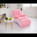 Надувной диван-кресло с подлокотником Inflatable Sofa 80x140x85 см со встроенным насосом Розовый