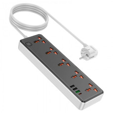 Сетевое зарядное устройство удлинитель HOCO AC14A Rico 3 USB/ Type-C 5 розеток 1,5m PD/QC, 3A/30W Сетевое зарядное устройство удлинитель HOCO AC14A Rico 3 USB/ Type-C 5 розеток 1,5m PD/QC, 3A/30W
