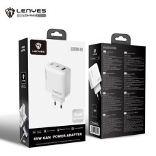Сетевое зарядное устройство адаптер LENYES LCH96 1USB/2Type-C, 65W, поддержка быстрой зарядки PD/QC/FCP/AFC