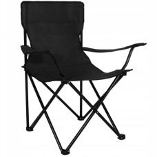 Стул раскладной со спинкой Camping quad chair HX 001 с подстаканником Черный