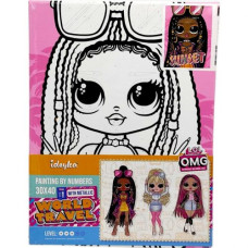 Картина по номерам с красками металлик "L.O.L. Surprise! O.M.G. World Travel. Sunset" 30х40 см