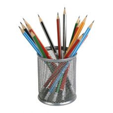 Подставка для ручек круглая 80х80х100 мм, мет, серебр Подставка для ручек круглая 80х80х100 мм, мет, серебр