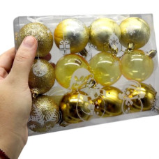 Новорічні прикраси,12 штук, кульки, D = 4,5 см, у слюді