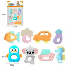 Набор погремушек 8 штук, прорезыватель, в пакете