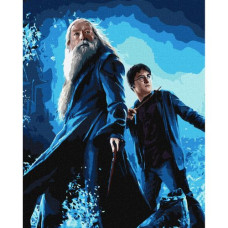 Картина по номерам с красками металлик "Harry Potter: Гарри и Дамблдор" 40х50см