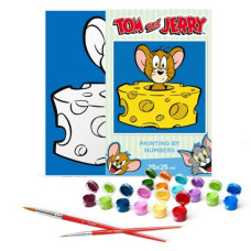 Картина по номерам для детей WB "Tom and Jerry: Любитель сыра" 25х25 см