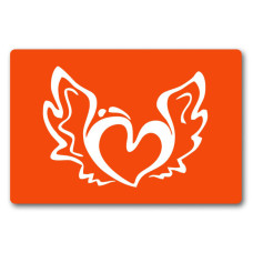 Трафарет для био-тату Сердечко с крыльями c114-15*20см, размер 15х20 см