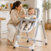 Стульчик для кормления BabyChair с регулируемой спинкой и столиком, шезлонг, колеса, складной X-715 / Стульчик-шезлонг для годув